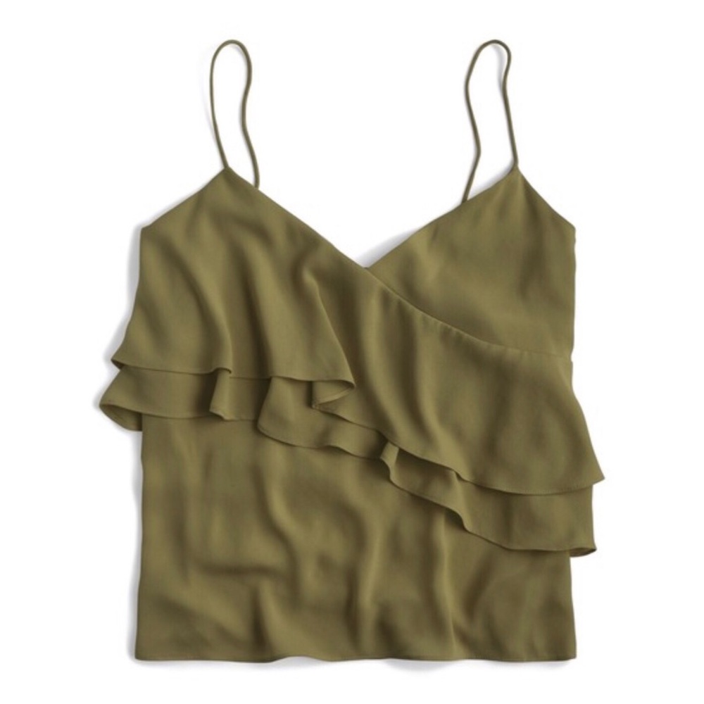 J Crew Drapey Ruffle Cami